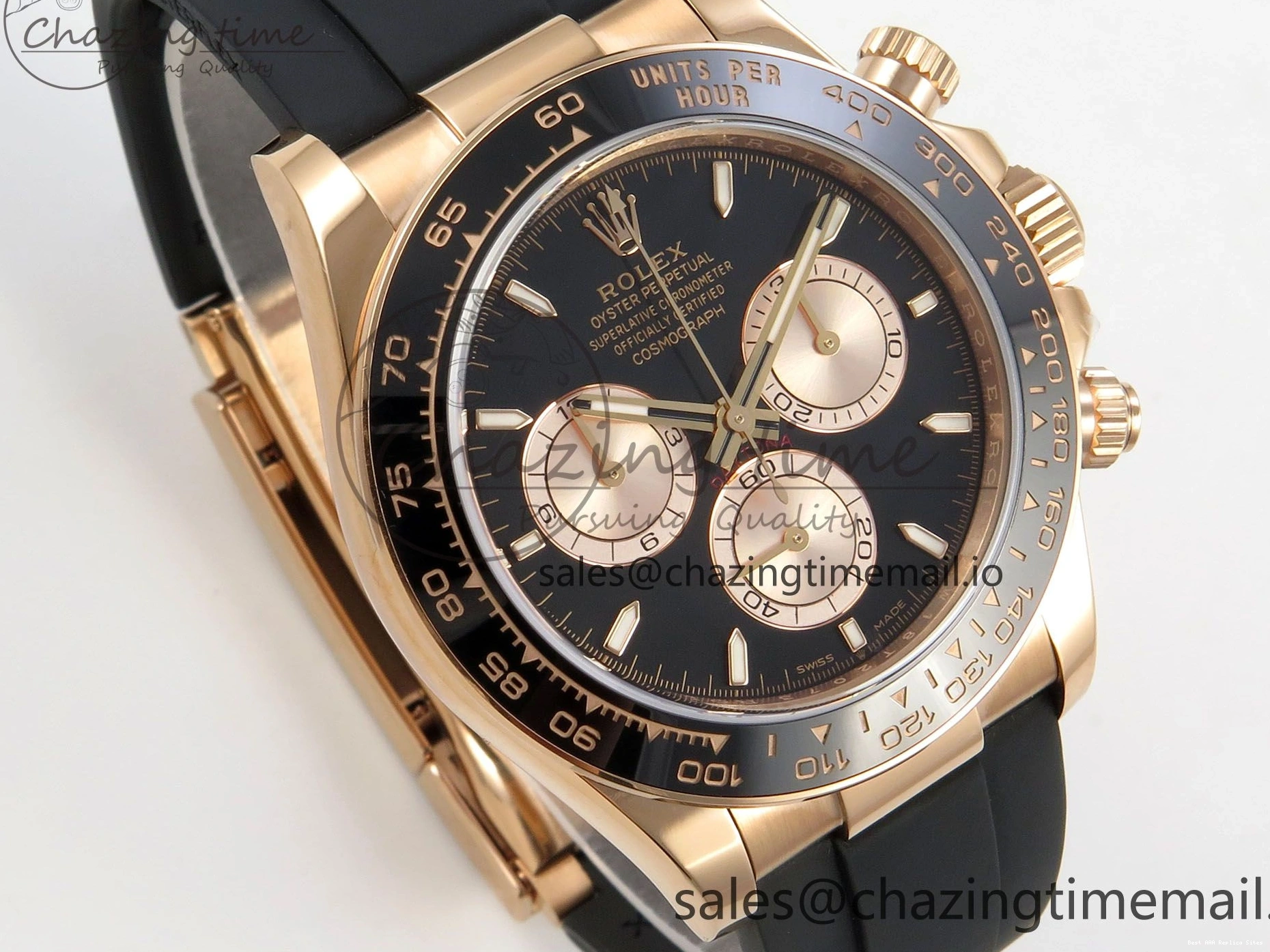 AAA Replica Watches 126515 Best VSF Black 114 (Weighted) 1:1 V2 Dial Oysterflex RG EasyCare Strap on Daytona Edition VS4131 0113